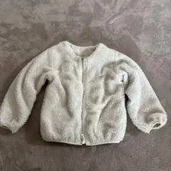 ボア素材 ジップアップジャケット クリーム色