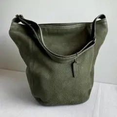 Vintage Coach Bucket Bag Nubuc XL Olive