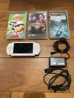 【ジャンク】PSP-1000 ホワイト 本体＋純正充電器＋ソフト3本セット