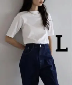 ボンジュールサガン　シルケットコットンボートネックTシャツ　ホワイト　L ○15のサムネイル