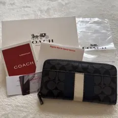 COACH ストライプデザイン 長財布