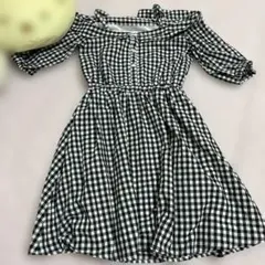 美品　ワンピース　ギンガムチェック　140
