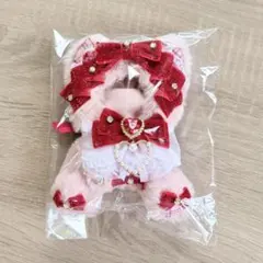 b.202 ぬい服 12cm ちびぐるみ 着ぐるみ おすわり ピンク系狼セット