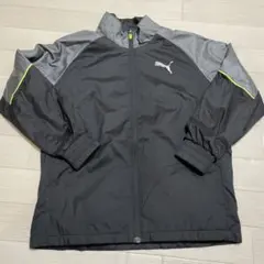 Puma フルジップジャケット ブラック/グレー/ライム