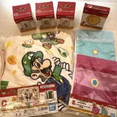 24時間以内発送　スーパーマリオ　一番くじ　ブランケット　グラス　巾着　7点