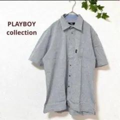 プレイボーイ PLAYBOY 半袖チェックシャツ　L 綿混 麻　高級感のサムネイル