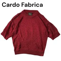 美品 カルドファブリカ 透かし編み 半袖 ニット F レッド レディース サマーのサムネイル