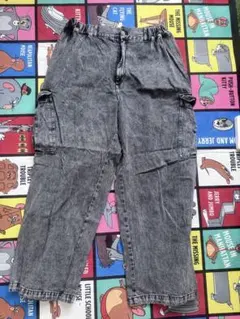 グレー カーゴパンツ デニム風