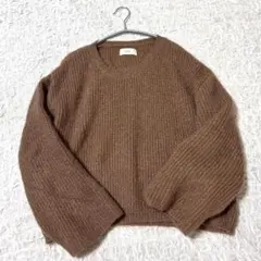 【MOCA】モヘアライクニットトップス セーターブラウン　キラキラ