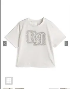 GRL ロゴ ラインストーン 半袖Tシャツ ホワイト