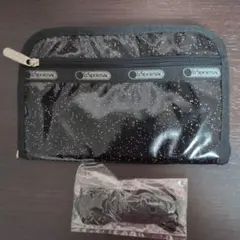 LESPORTSAC 　ブラックグリッター　マルチケース　レスポートサック