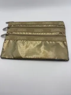 レスポートサック 3ZIP ポーチ LeSportsac ゴールドラメのサムネイル
