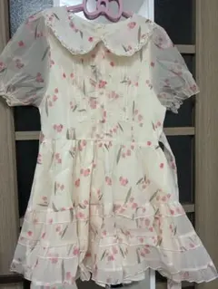 shein 花柄クリーム色ミニワンピース