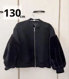 GU 女の子　130 袖ファーバールンジャケット　アウター　コート　防寒　キッズ