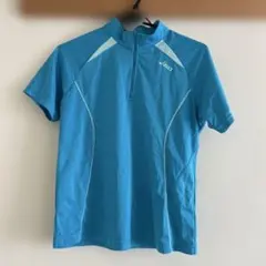 asics ジッパー付き ランニングウェア 水色