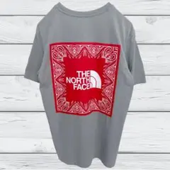 【訳あり】ノースフェイス 半袖Tシャツ メンズS グレー バンダナ柄 ペイズリーのサムネイル