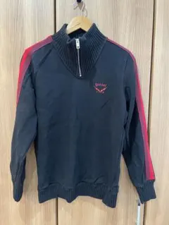 Diesel ハイネックセーター ブラック/レッド　ハーフジップ