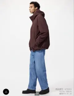 ワイドストレートジーンズ ブルー メンズ 30