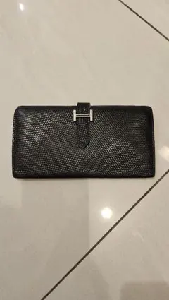 HERMES ベアン スフレ リザード 長財布 ブラックのサムネイル