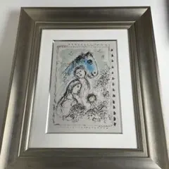 シャガール、【ヴァヴァのために】、画集画、新品高級額 額装付、状態良好 シャガール、【ヴァヴァのために】、画集画、新品高級額 額装付、状態