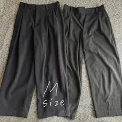 ブラッシュドジャージータックワイドパンツ　Mサイズ