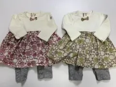 nino ⭐︎花柄オーバーオール60〜70 ⭐︎双子