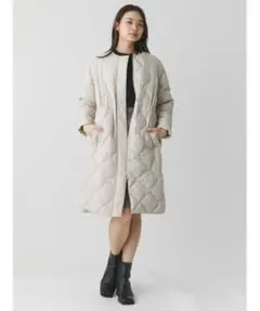 【TAIONコラボ】ノーカラーロングダウンコート