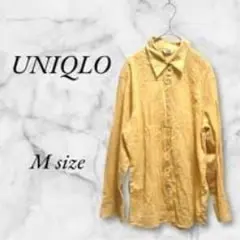 美品 【ユニクロ UNIQLO】 長袖 シアーシャツ (M) イエロー