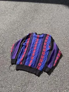 90s 3Dニット セーター 総柄 coogi vintage USA製