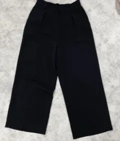 ユニクロ　タックワイドパンツ　黒　L