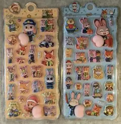 【スーパーセール】キャラクター　マシュマロステッカー 2枚セット