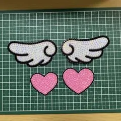 デコうちわ パーツ ハート 羽