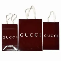 GUCCI ショッパー3枚セット 紙袋 ショップ袋 まとめ売り 赤 グッチ￼
