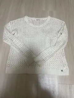 ROXY 透かし編み 長袖ニット アイボリー