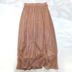 ソコラ socolla スカート くすみピンク ラメ M 上品