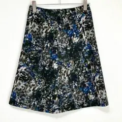 ◎ 【美品】スキャパ 花柄スカート ひざ丈 イタリア製生地　上品　黒　緑　白　Mのサムネイル
