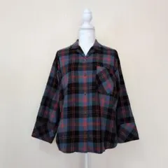 ユニクロ JW Anderson フランネルシャツ 　レディース　ブルー　S
