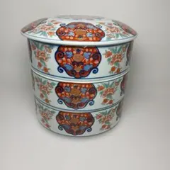 未使用品】前畑陶器 庫山窯 ミニ三段重箱 蓋付き重ね鉢 錦花籠 - メルカリ