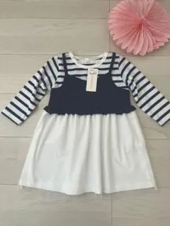 重ね着風チュールワンピース 90