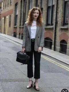 24時間以内発送　h&m チェック柄テーラードジャケット