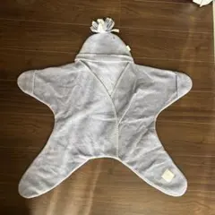 フリース フード付きおくるみ 薄紫色