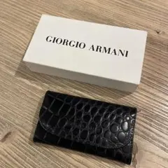 Giorgio Armani 黒レザーキーケース