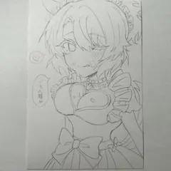【ウマ娘ファンアート】ダンツフレーム はがきサイズ 画用紙 白黒