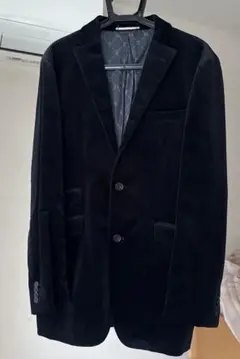 バーバリーブラックレーベル 黒 ベルベットジャケット　L L【美品】
