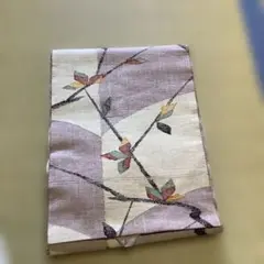 名古屋帯 薄紫色 花柄