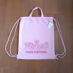 パウパトロール　ナップザック　リュック　お着替え袋　ピンク　持ち手付きのサムネイル