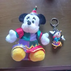 ビバ！マジック　ミニーマウスぬいぐるみバッチとキーホルダーセット