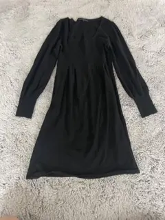 クリーニング済【ANAYI】シンプル セクシー ウール ワンピース サイズ38