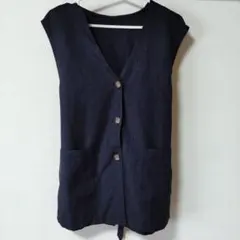 ダークグレー Vネック ベスト