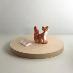 ORIGAMI 折り紙 アニマル 狐のフェーブ　フェーヴ　陶器　置物　ミニチュア